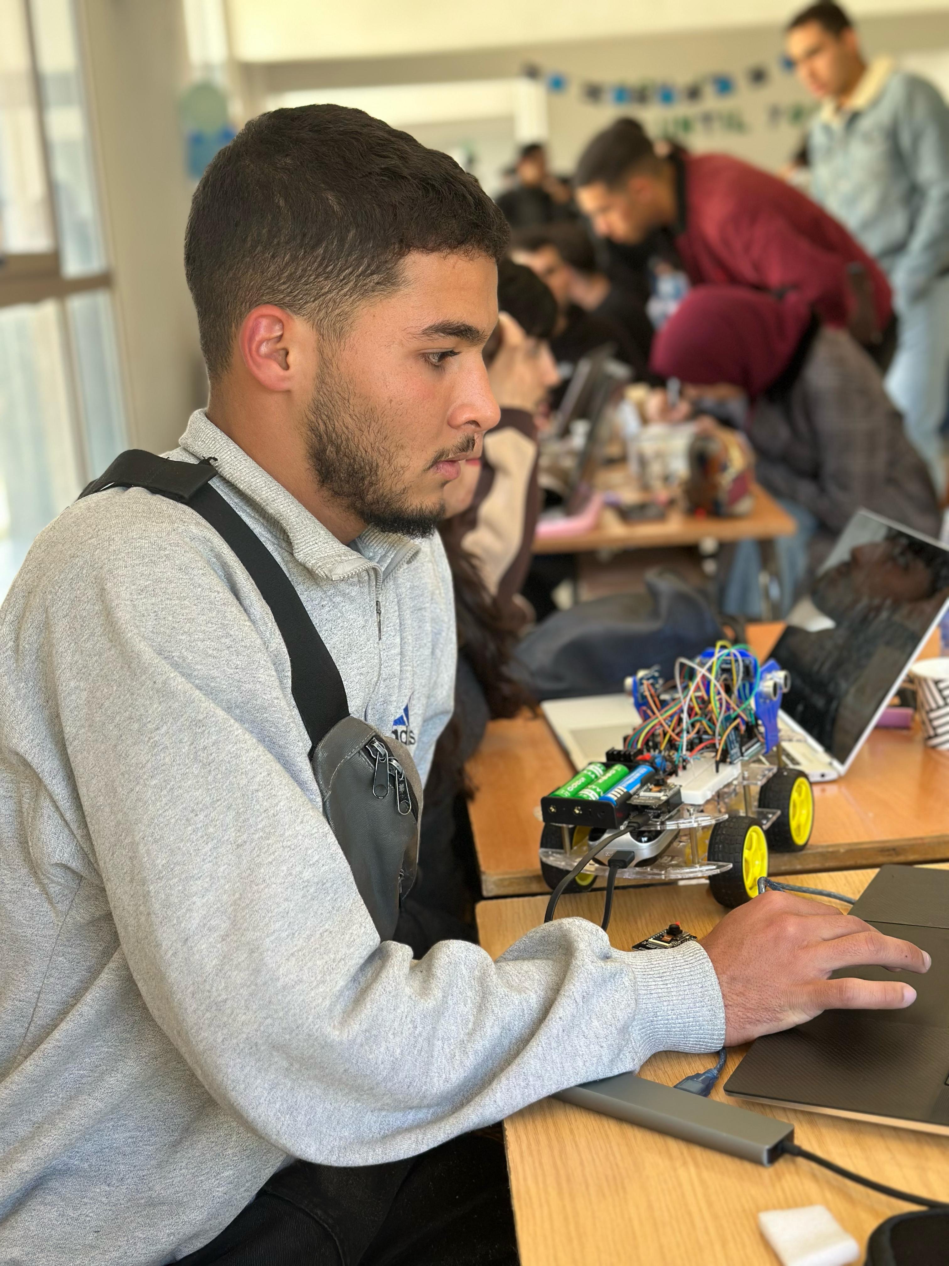 hand gesture guided mobile robot 